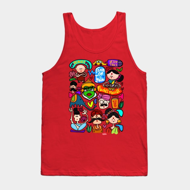 Faces of India Tank Top by WoodleDoodleDesigns